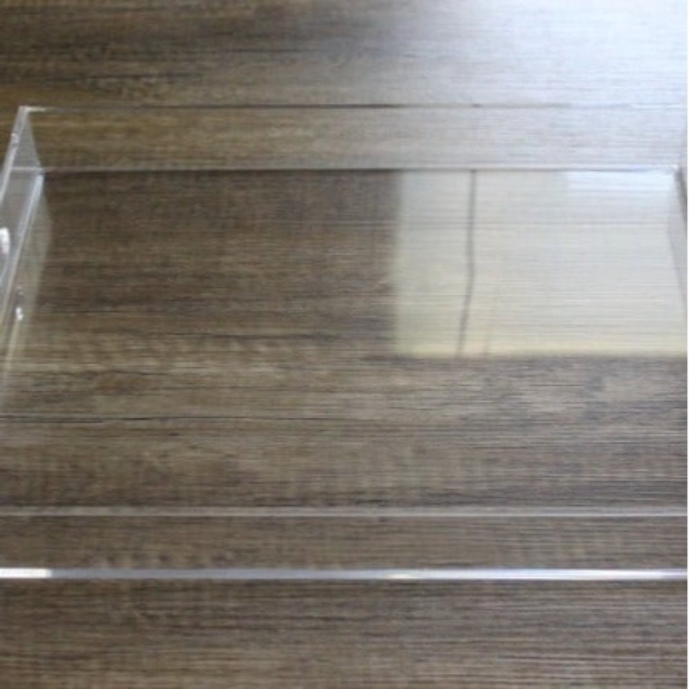 Acrylic Serving Tray 12x20 Inches -Spill Proof- Clear Decorative Tray